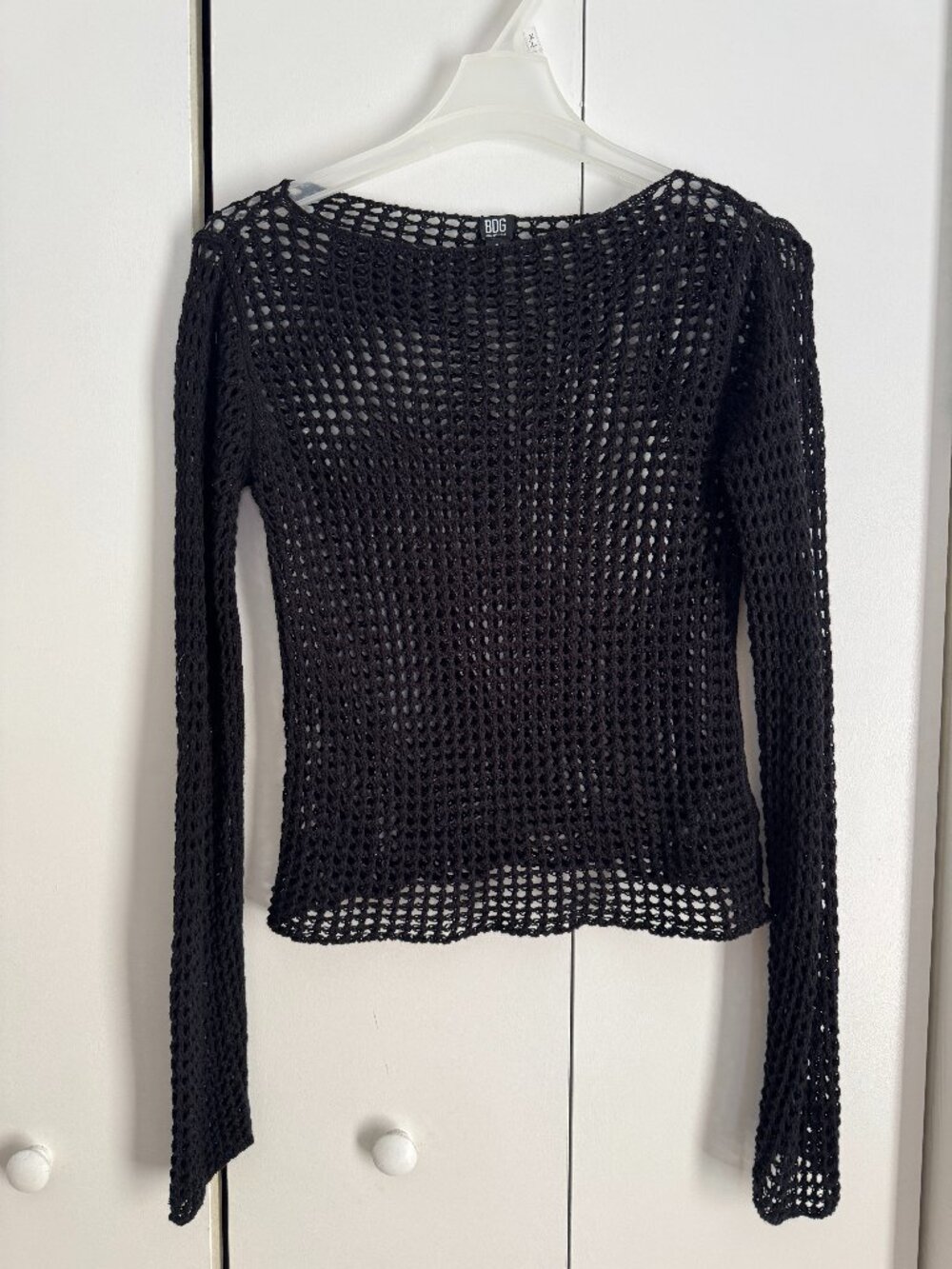 BDG Urban Outfitters Black Mesh Knit Sweater Women's Medium Open Knit